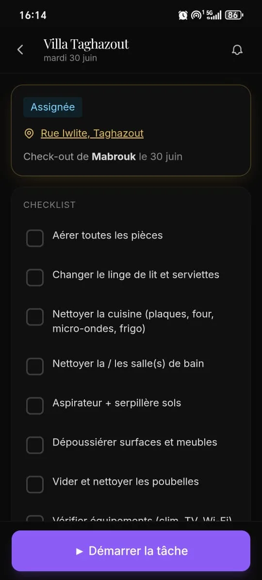 Application ménage : tâches du jour et validation par photo